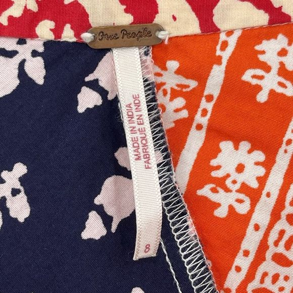 Free People Polska Hidden Earth A-Line Maxi Skirt Patchwork Boho Flowy Size 8 - Picture 6 of 9